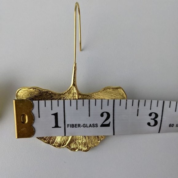 Ginkgo biloba earrings in gold color. New Leaf earings III NEW - Picture 4 of 5
